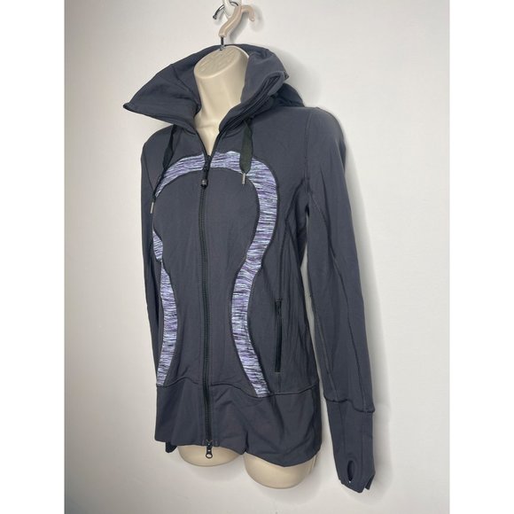 Lululemon Define Grey/Purple Hoodie Jacket Size 6 - Picture 3 of 9